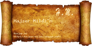 Hajzer Milán névjegykártya