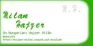 milan hajzer business card